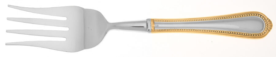 Regent Bead Gold (Stainless) Cold Meat Fork Large, Stainless Tines HC by Mikasa-1