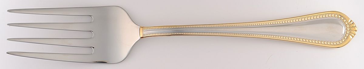 Regent Bead Gold (Stainless) Large Solid Cold Meat Serving Fork by Mikasa-1
