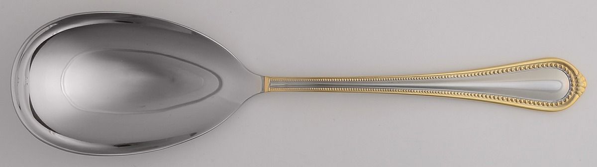 Regent Bead Gold (Stainless) Solid Salad Serving Spoon by Mikasa-1