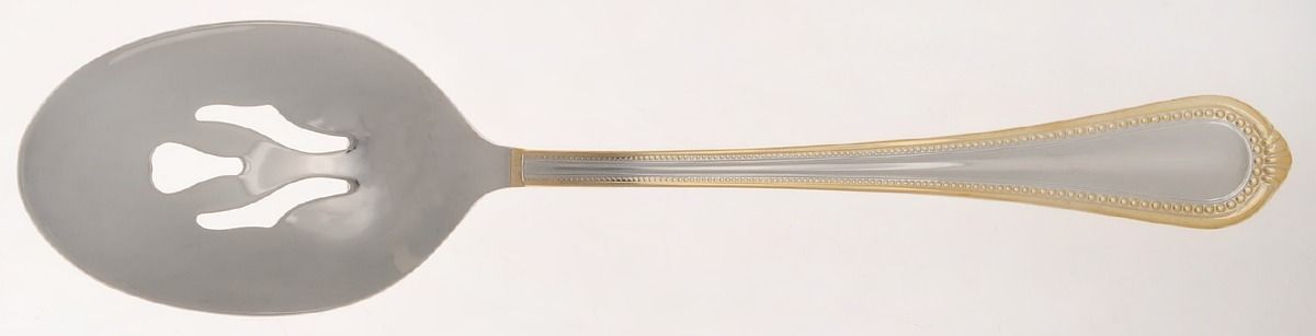 Regent Bead Gold (Stainless) Pierced Tablespoon (Serving Spoon) by Mikasa-1