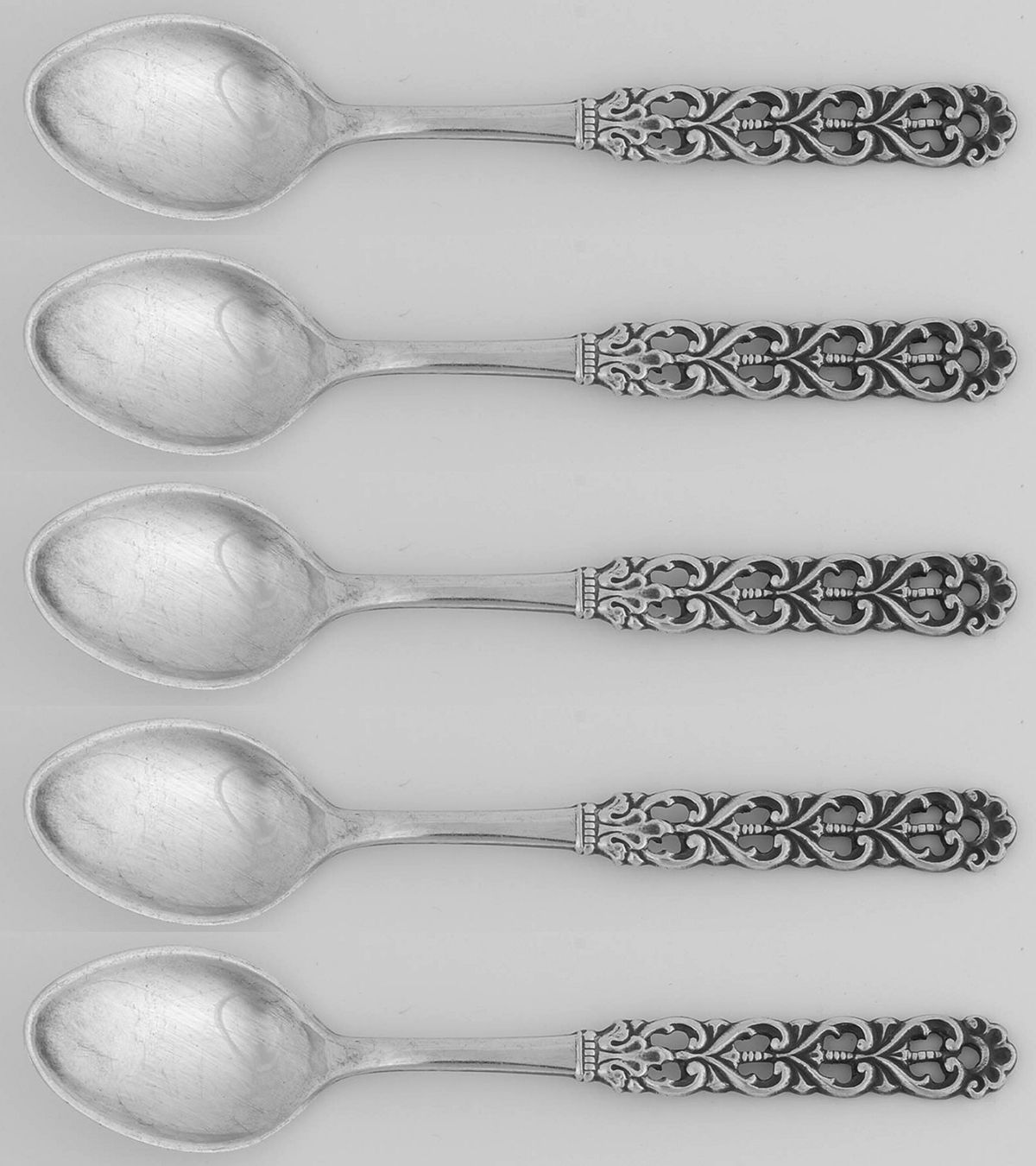 M1A10 (Sterling) (Set of 5) Demitasse Spoons by Magnus Aase (Norway)-1
