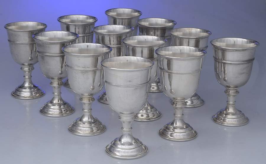 4000 (Sterling, Hollowware) Sterling Water Goblet (Set of 12) by Matthews -1