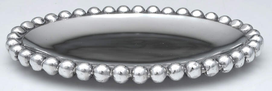 String of Pearls (Aluminum, Hollowware) 7" Oval Tray by Mariposa-1
