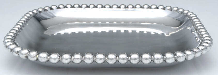 String of Pearls (Aluminum, Hollowware) 10" Square Platter by Mariposa-1