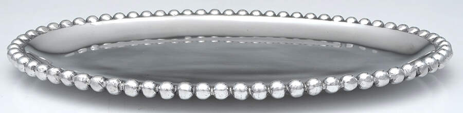 String of Pearls (Aluminum, Hollowware) 12" Oval Serving Platter by Mariposa-1