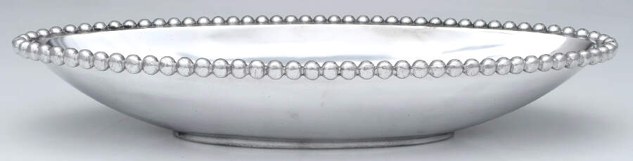 String of Pearls (Aluminum, Hollowware) 18" Oval Bowl by Mariposa-1