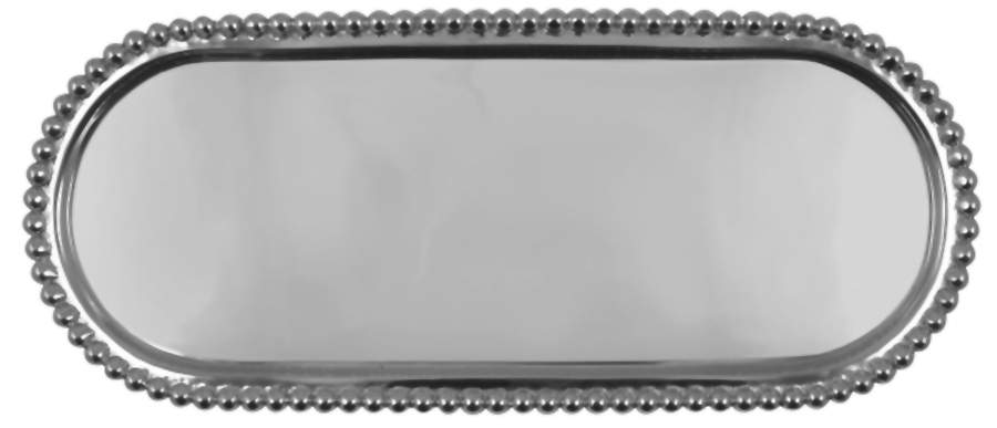 String of Pearls (Aluminum, Hollowware) 14" Oval Tray by Mariposa-1