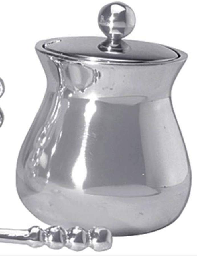 String of Pearls (Aluminum, Hollowware) Sugar Bowl with Lid by Mariposa-1