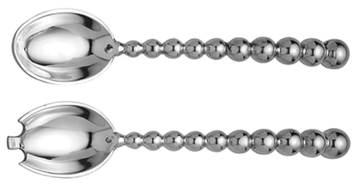 String of Pearls (Aluminum, Hollowware) (2 Pc) Solid Salad Set by Mariposa-1