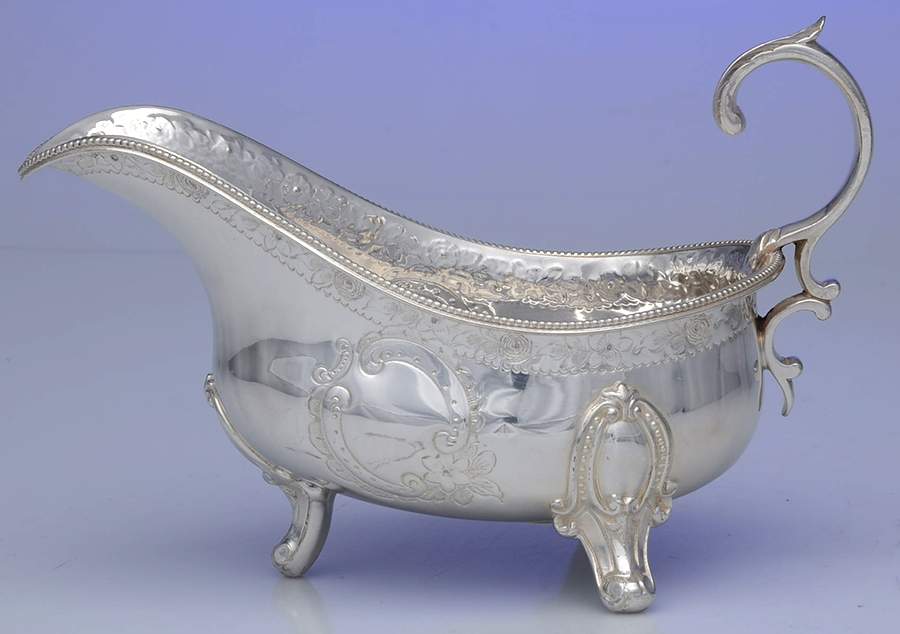 1604 (Silverplate, Hollowware) Footed Sauce Boat by Martin, Hall & Co.-1