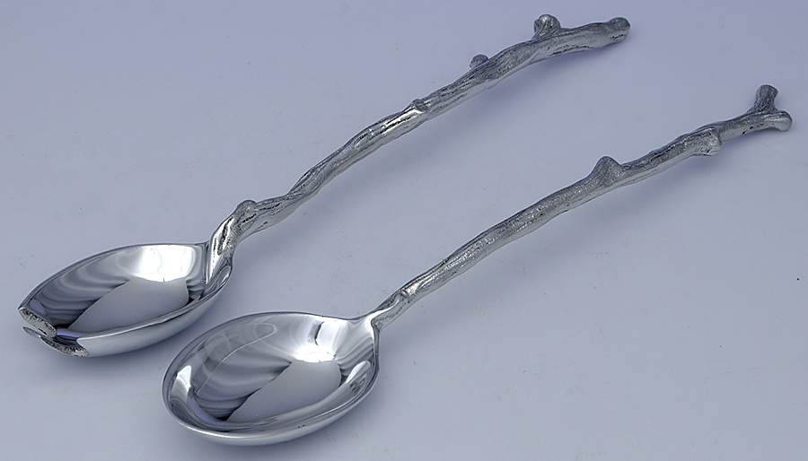 Bird & Branch Collection (Aluminum, Hollowware) (2 Pc) Solid Salad Set by Mariposa-1