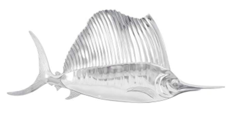 High Seas (Aluminum, Hollowware) 25" Fish Shape Tray by Mariposa-1