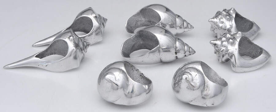 Seaside (Aluminum, Hollowware) Napkin Ring - Set of 8 by Mariposa-1