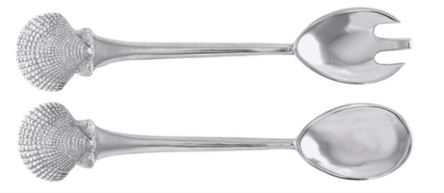 Seaside (Aluminum, Hollowware) (2 Pc) Solid Salad Set by Mariposa-1