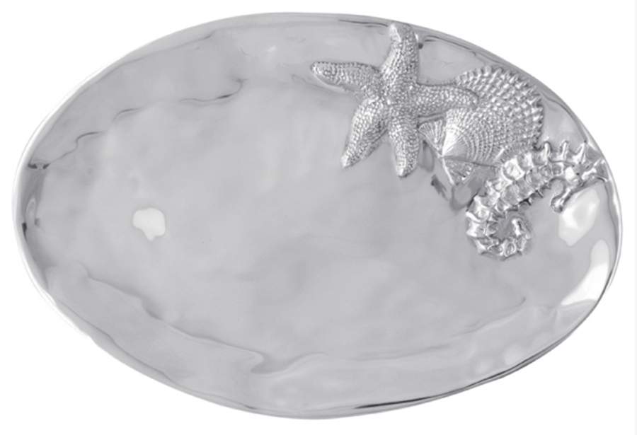 Seaside (Aluminum, Hollowware) 13" Oval Serving Platter by Mariposa-1