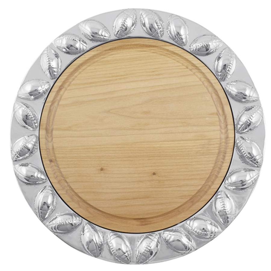 Sporting Life (Aluminum, Hollowware) Cheese Plate with Wood Insert by Mariposa-1