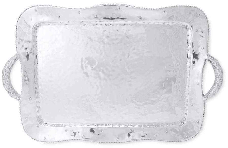 Sueno (Aluminum, Hollowware) 19" Rectangular Handled Tray by Mariposa-1