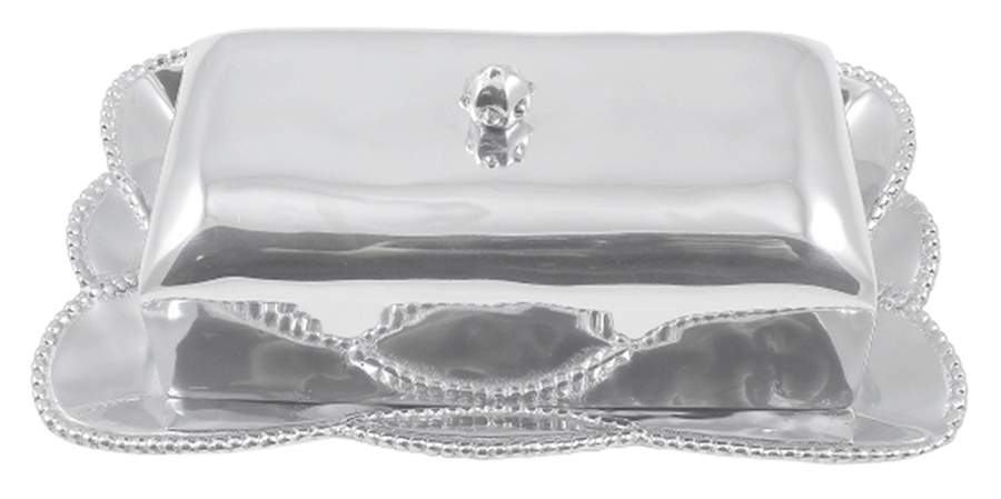 Sueno (Aluminum, Hollowware) Rectangular Covered Butter by Mariposa-1