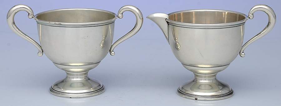 3286 (Sterling, Hollowware) Creamer & Open Sugar Set by Mueck-Cary-1