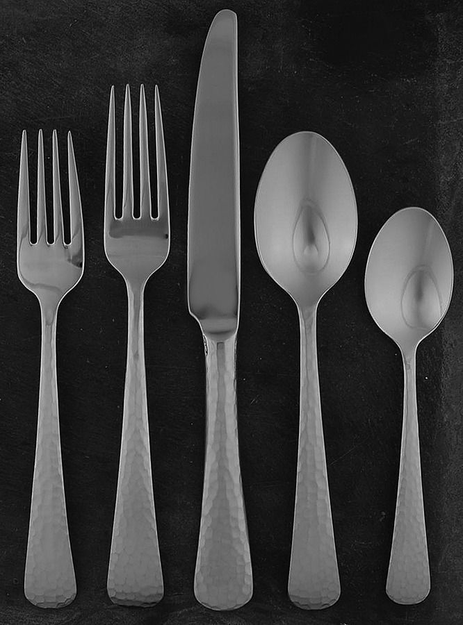 Hammered Opulent (Stainless, Satin Handle) 40 Piece Estate Set by Mikasa-1