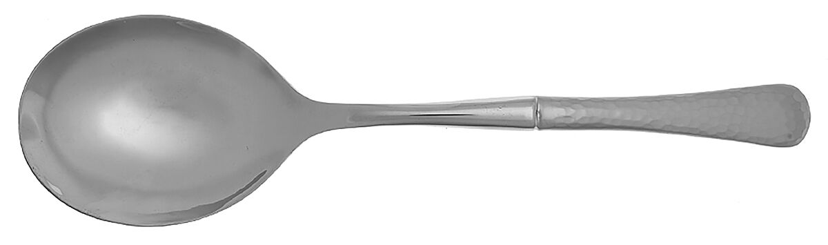 Hammered Opulent (Stainless, Satin Handle) Casserole Spoon with Smooth Stainless Bowl HC by Mikasa-1