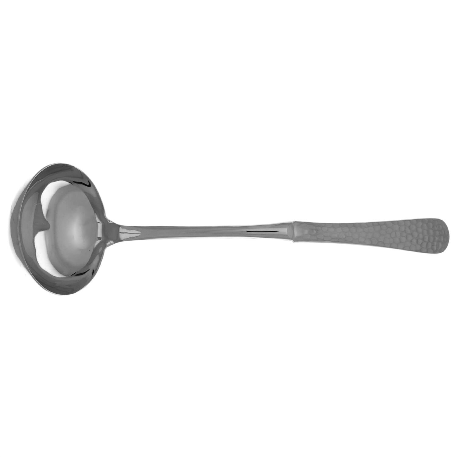 Hammered Opulent (Stainless, Satin Handle) Soup Ladle with Stainless Bowl HC by Mikasa-1