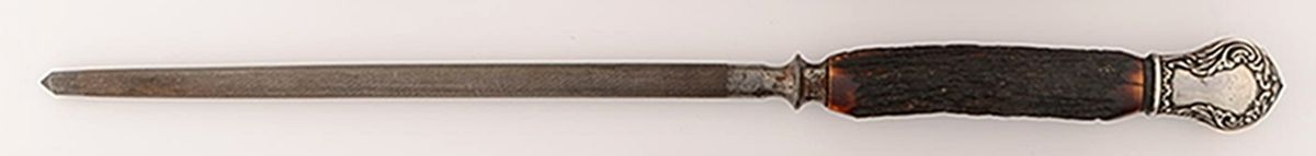 MCU12 (Sterling) Large Roast Steel Rod Knife Sharpener by Meriden Cutlery Co-1