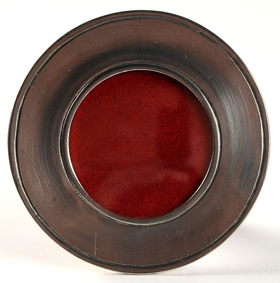 Lombardia (Pewter, Hollowware) 4" Round Frame (Holds 4" Photo) by Match Pewter-1