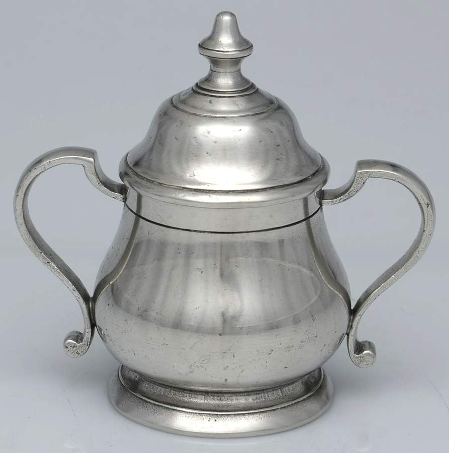 Traditional (Pewter, Hollowware) Sugar Bowl with Lid by Match Pewter-1