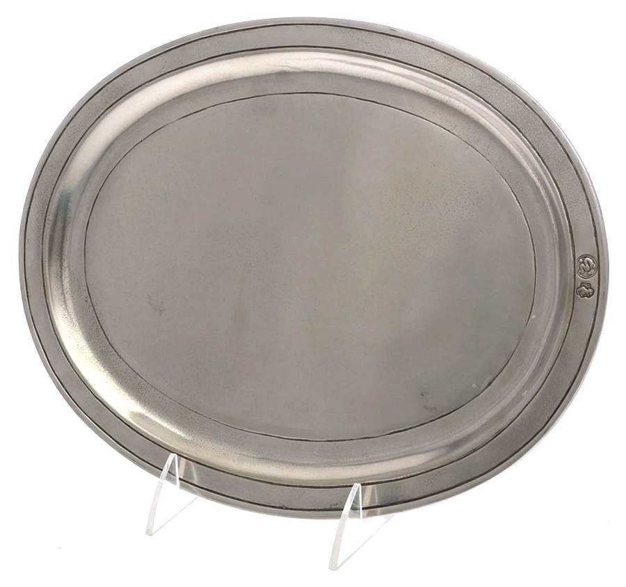 Incised (Pewter, Hollowware) 11" Oval Tray by Match Pewter-1
