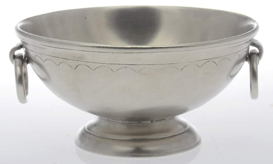Pewter Hollowware 5" Round Handled Bowl by Match Pewter-1