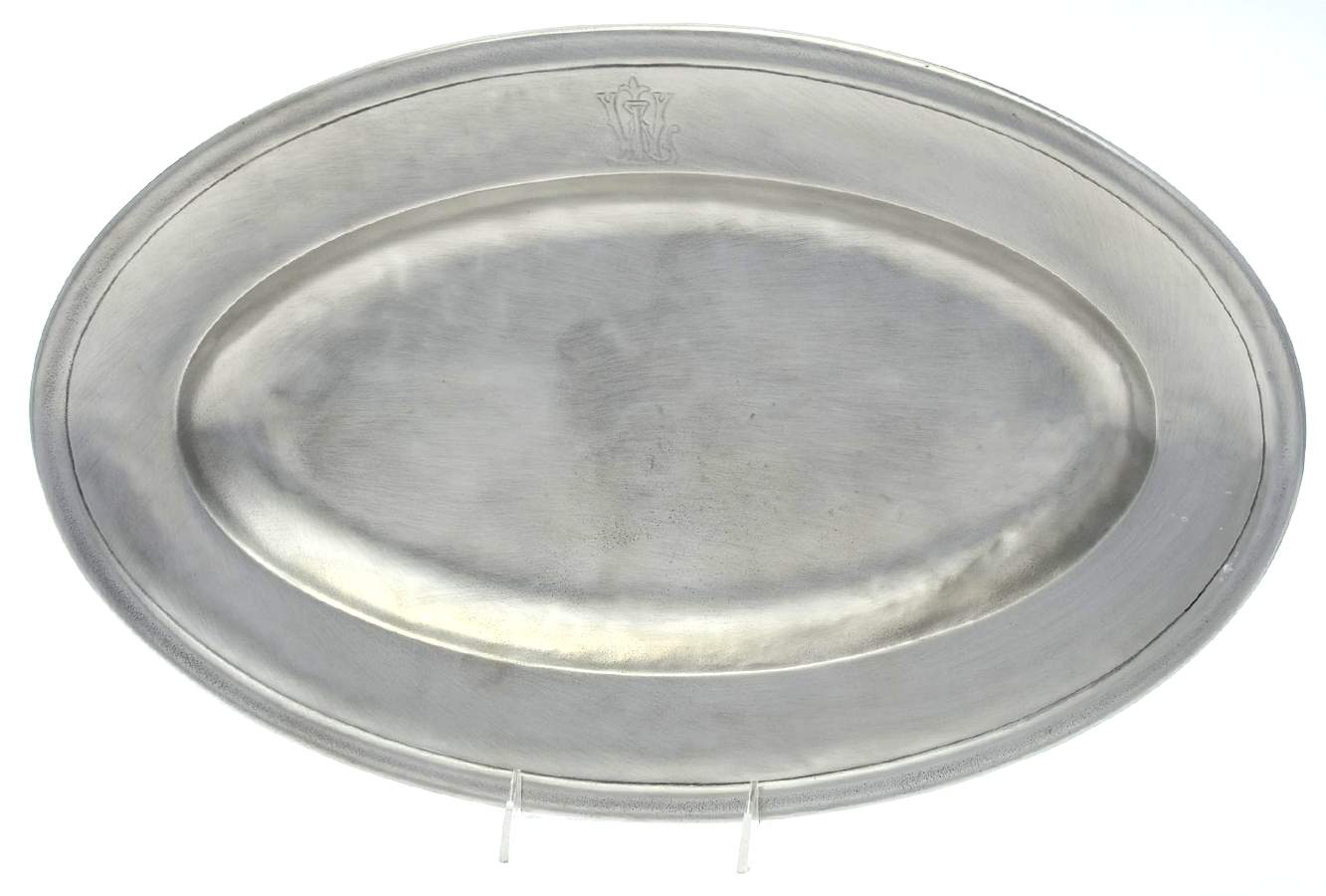 Pewter Hollowware 19" Oval Serving Platter by Match Pewter-1