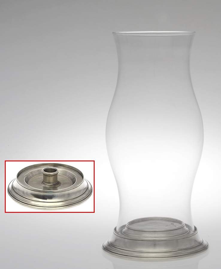Pewter Hollowware Hurricane Lamp and Globe by Match Pewter-1