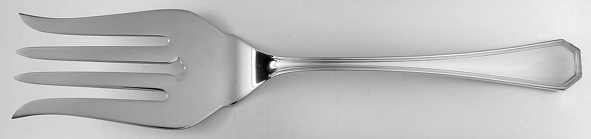 Ottagonale (Silverplate) Large Solid Fish Serving Fork by Michael C Fina-1