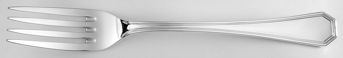 Ottagonale (Silverplate) Medium Solid Cold Meat Serving Fork by Michael C Fina-1