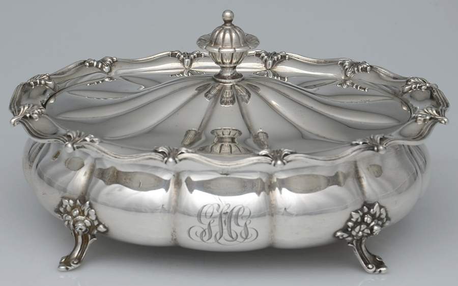 1931 (Sterling, Hollowware) Footed Oval Covered Vegetable by Mauser-1