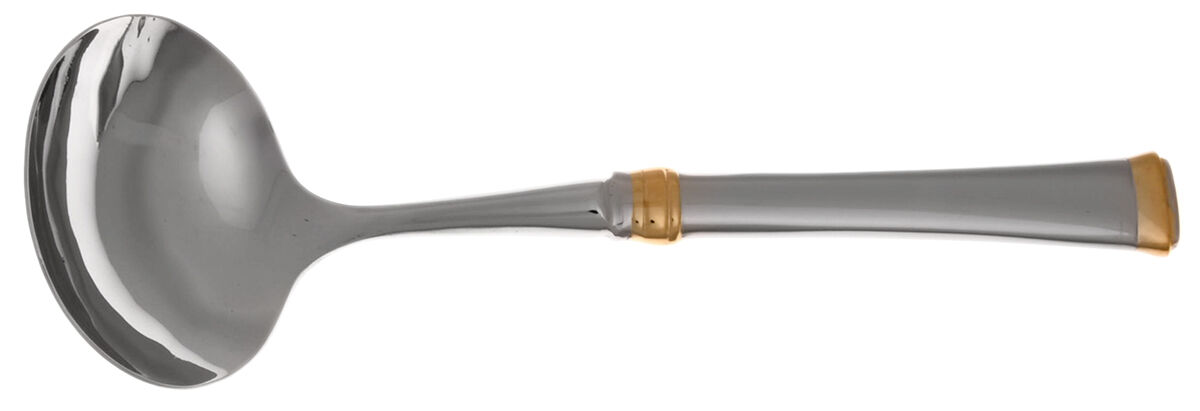 Harmony (Gold Accent, Stainless) Gravy Ladle with No Spout Stainless Bowl HC by Mikasa-1