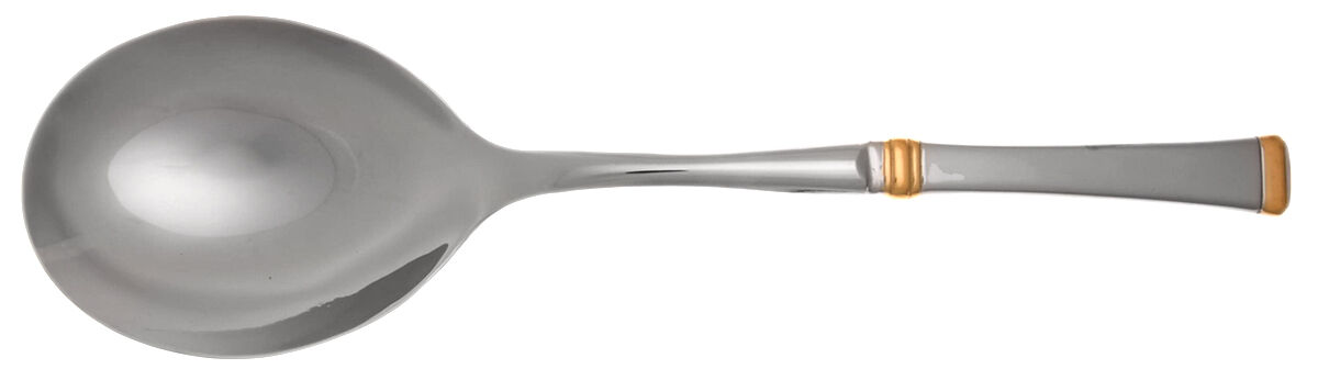 Harmony (Gold Accent, Stainless) Casserole Spoon with Smooth Stainless Bowl HC by Mikasa-1