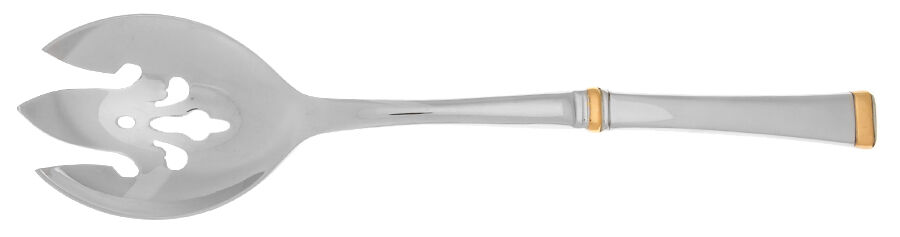 Harmony (Gold Accent, Stainless) Salad Serving Fork with Stainless Prongs HC by Mikasa-1