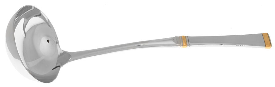 Harmony (Gold Accent, Stainless) Soup Ladle with Stainless Bowl HC by Mikasa-1