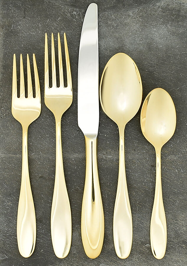 Hamilton (Gold Electroplate) 5 Piece Place Setting by Mikasa-1