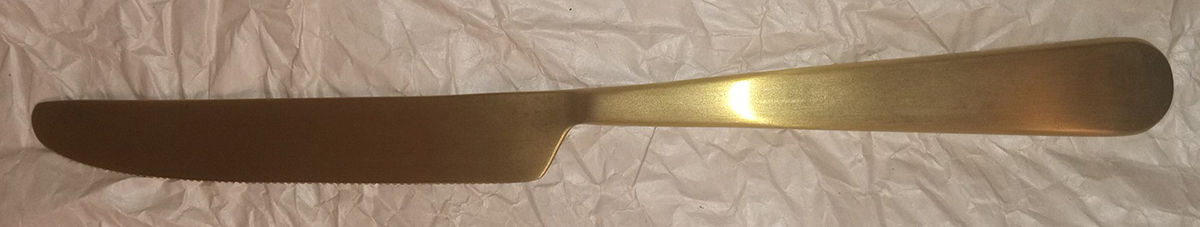 Moda Matte (Gold Electroplate) New French Solid Knife by Mepra-1