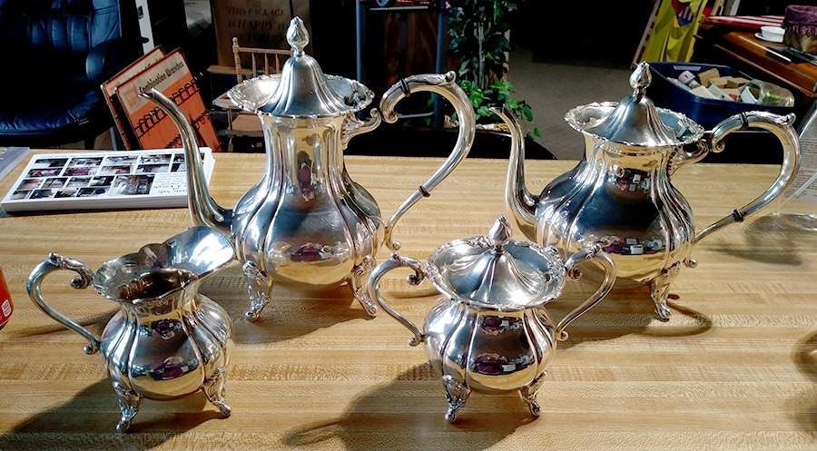 MIA7 (Sterling, Hollowware) 4 Piece Tea Set (SCP, STP, SCR, SSU) by Miyata-1