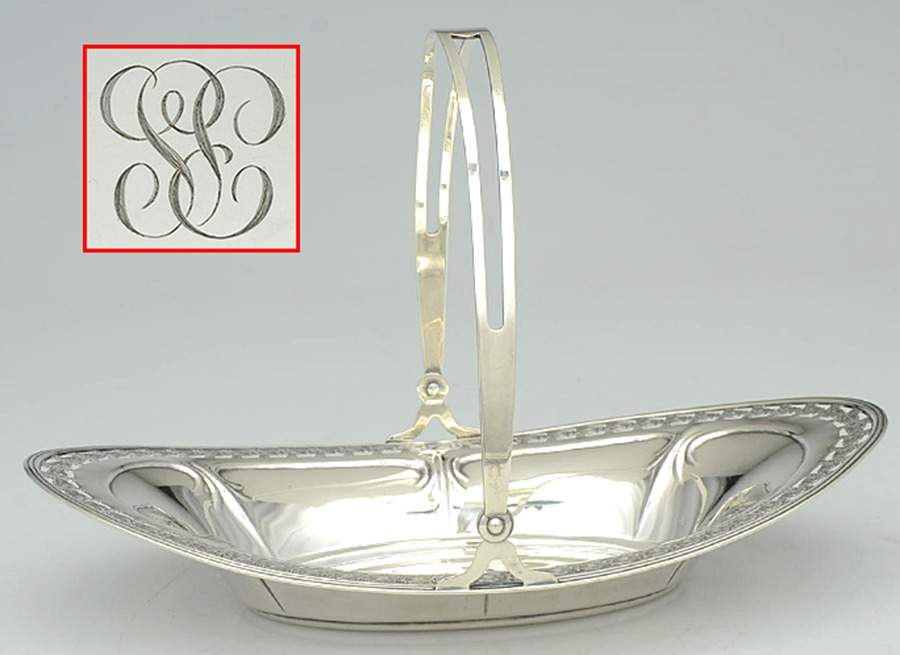 729 (Sterling, Hollowware) 10" Handled Basket by Meriden Britannia -1