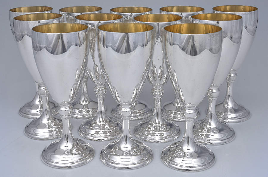 762 (Sterling, Hollowware) Sterling Water Goblet (Set of 12) by Manchester-1