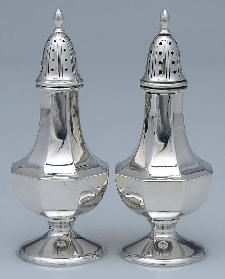 75 (Sterling, Hollowware) Salt and Pepper Set by M Fred Hirsch-1
