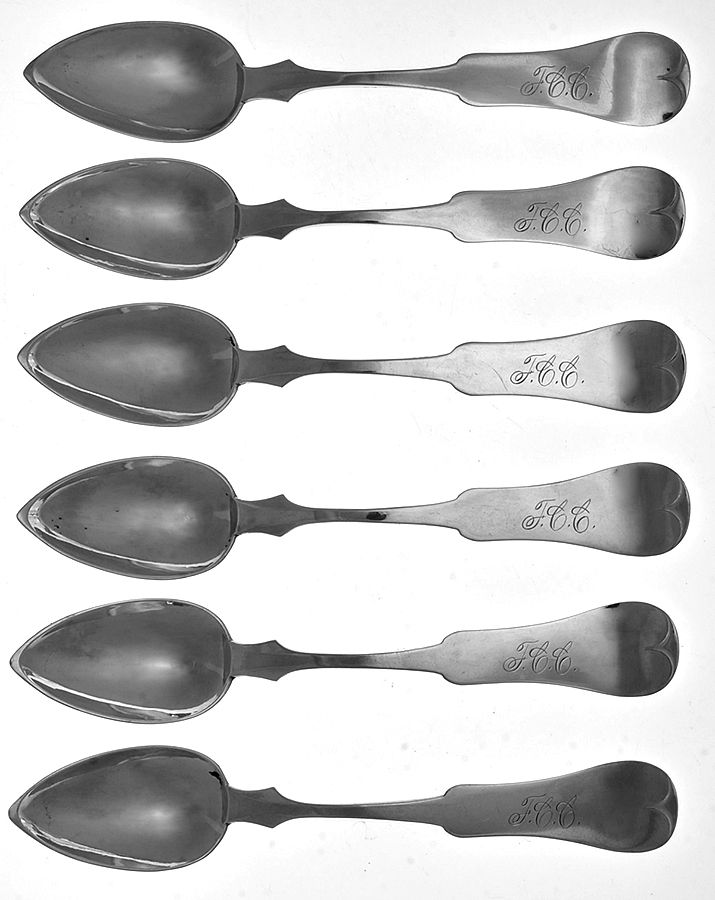 Coin Silver Flatware Teaspoon - Set of 6 by Michael C Motch-1