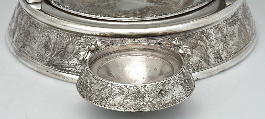 43 (Silverplate, Hollowware) Pitcher with Hinged Lid,Tilting Stand & 1 Goblet by Meriden Britannia -6