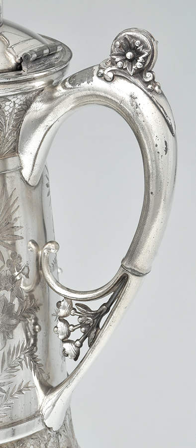43 (Silverplate, Hollowware) Pitcher with Hinged Lid,Tilting Stand & 1 Goblet by Meriden Britannia -4