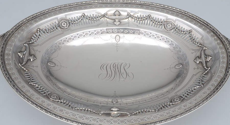Lansdowne (Sterling, Hollowware) Pierced Footed Oval Centerpiece by Mount Vernon-3
